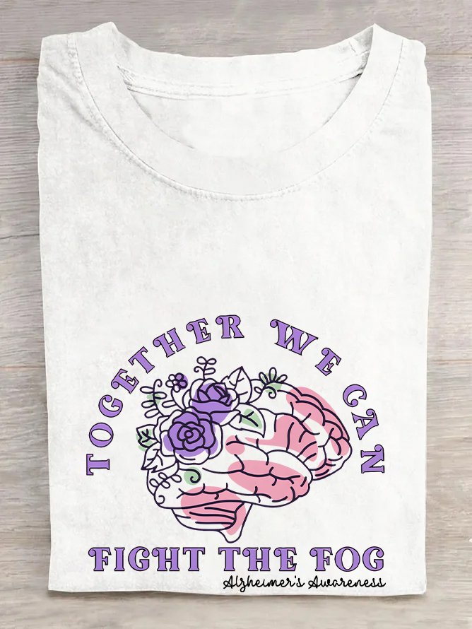 Support Alzheimer's Purple Ribbon  Cotton T-shirt