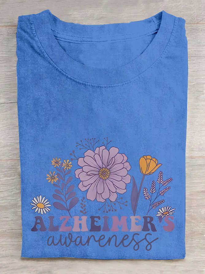 Alzheimer Alzheimers Awareness Dementia Awareness Retro  Cotton T-shirt