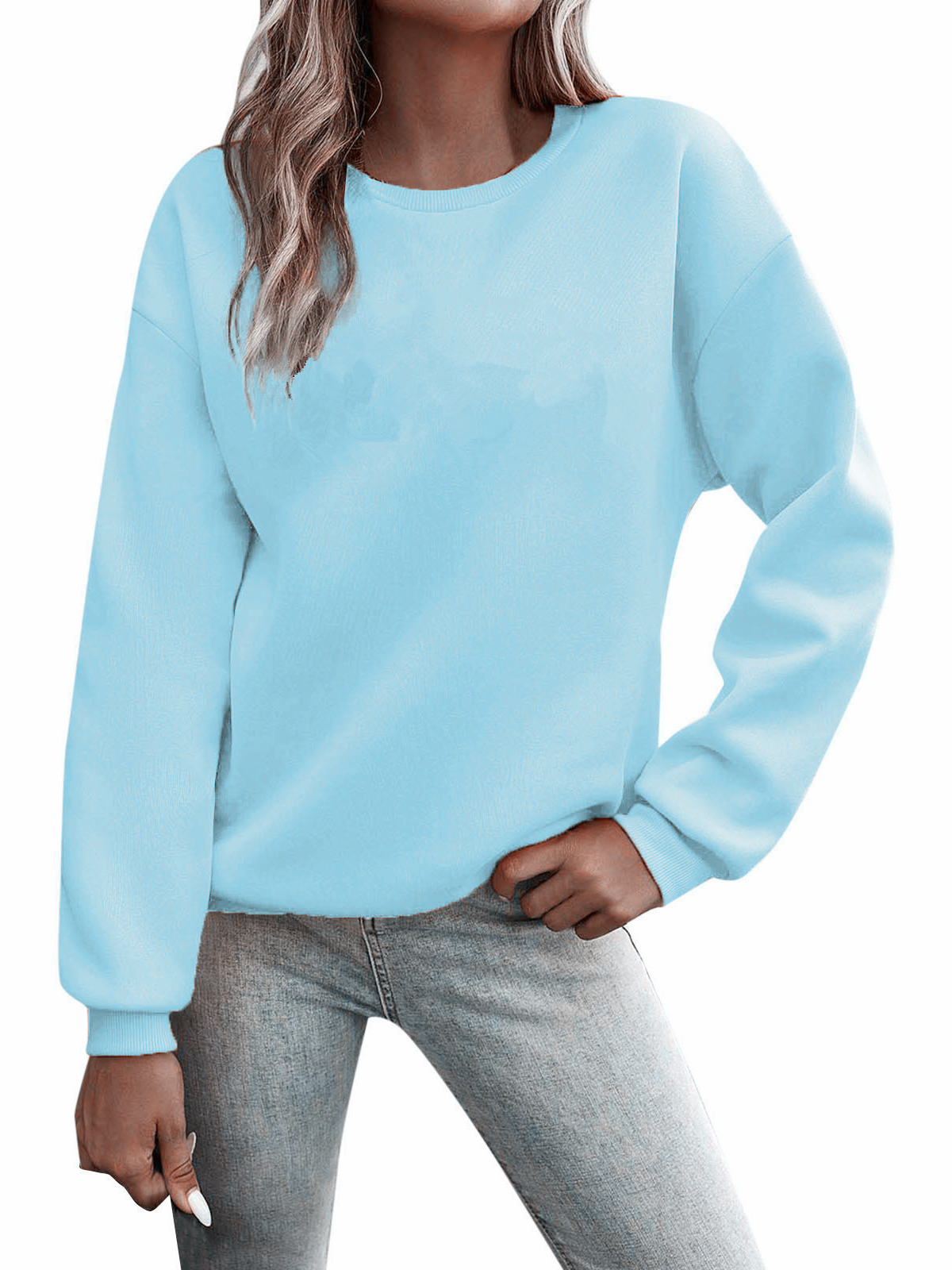 Casual Cat Jersey Crew Neck Sweatshirt