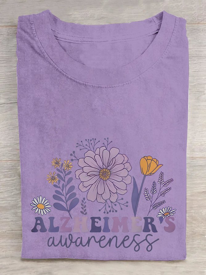 Alzheimer Alzheimers Awareness Dementia Awareness Retro  Cotton T-shirt