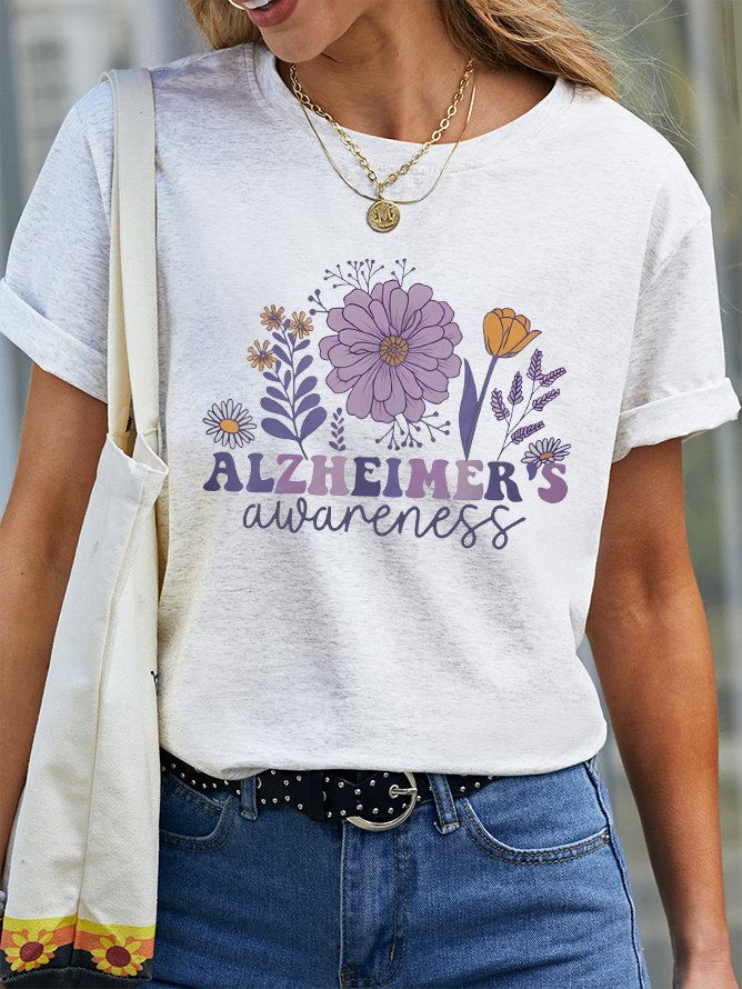 Alzheimer Alzheimers Awareness Dementia Awareness Retro  Cotton T-shirt