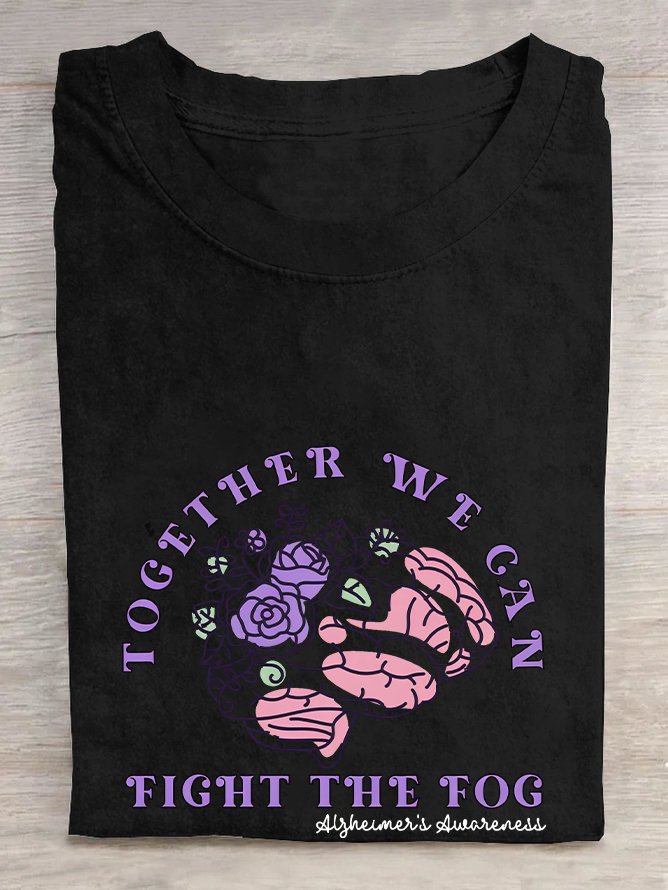 Support Alzheimer's Purple Ribbon  Cotton T-shirt