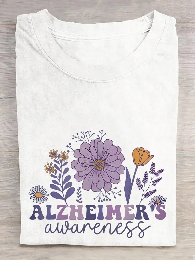 Alzheimer Alzheimers Awareness Dementia Awareness Retro  Cotton T-shirt