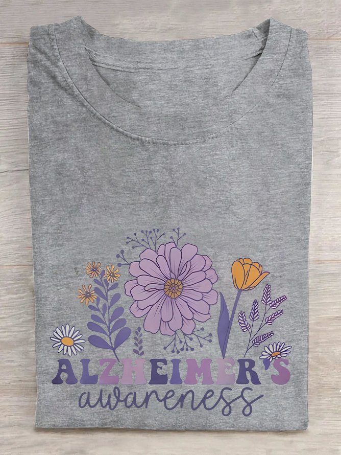 Alzheimer Alzheimers Awareness Dementia Awareness Retro  Cotton T-shirt