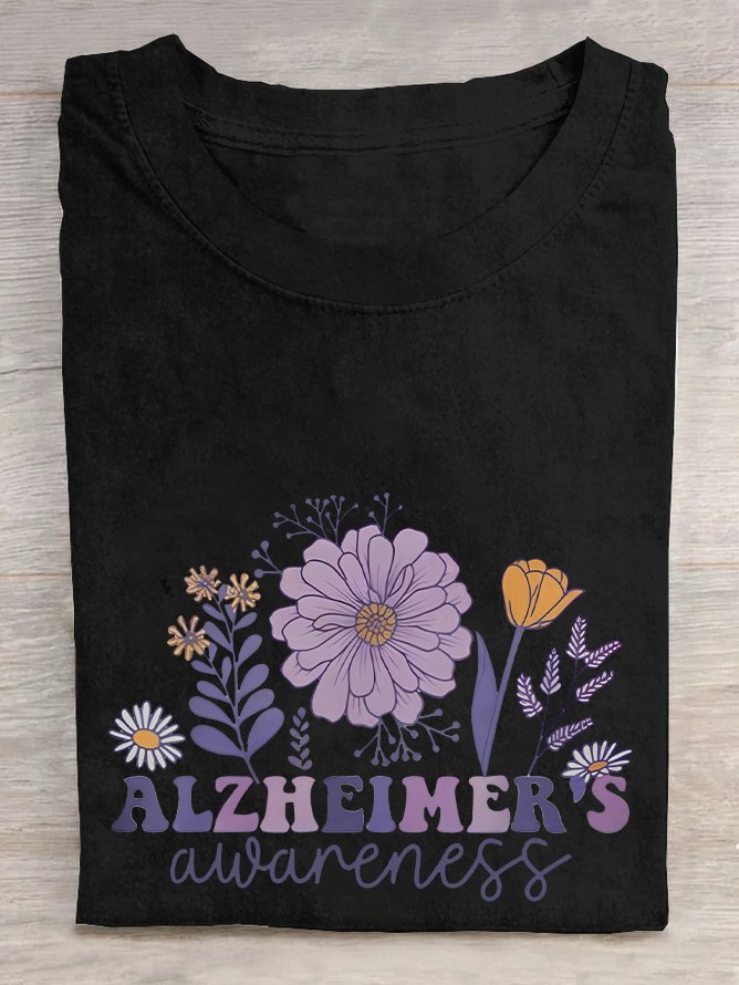 Alzheimer Alzheimers Awareness Dementia Awareness Retro  Cotton T-shirt