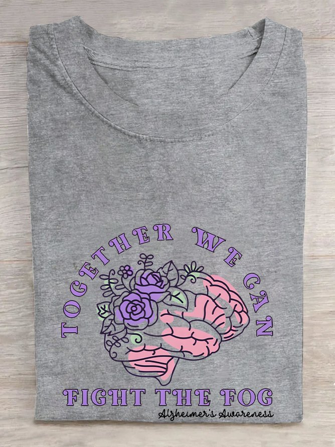 Support Alzheimer's Purple Ribbon  Cotton T-shirt