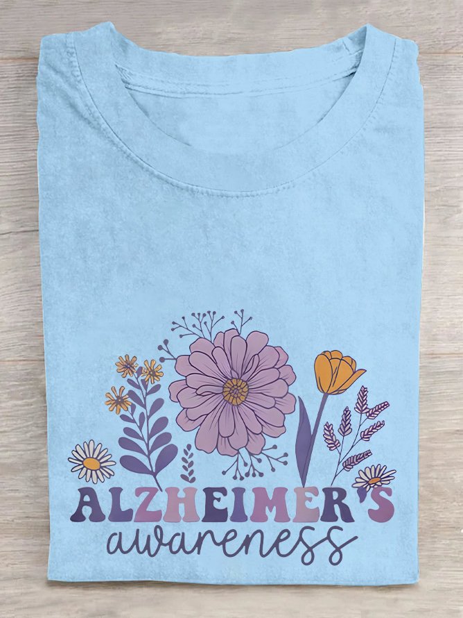 Alzheimer Alzheimers Awareness Dementia Awareness Retro  Cotton T-shirt