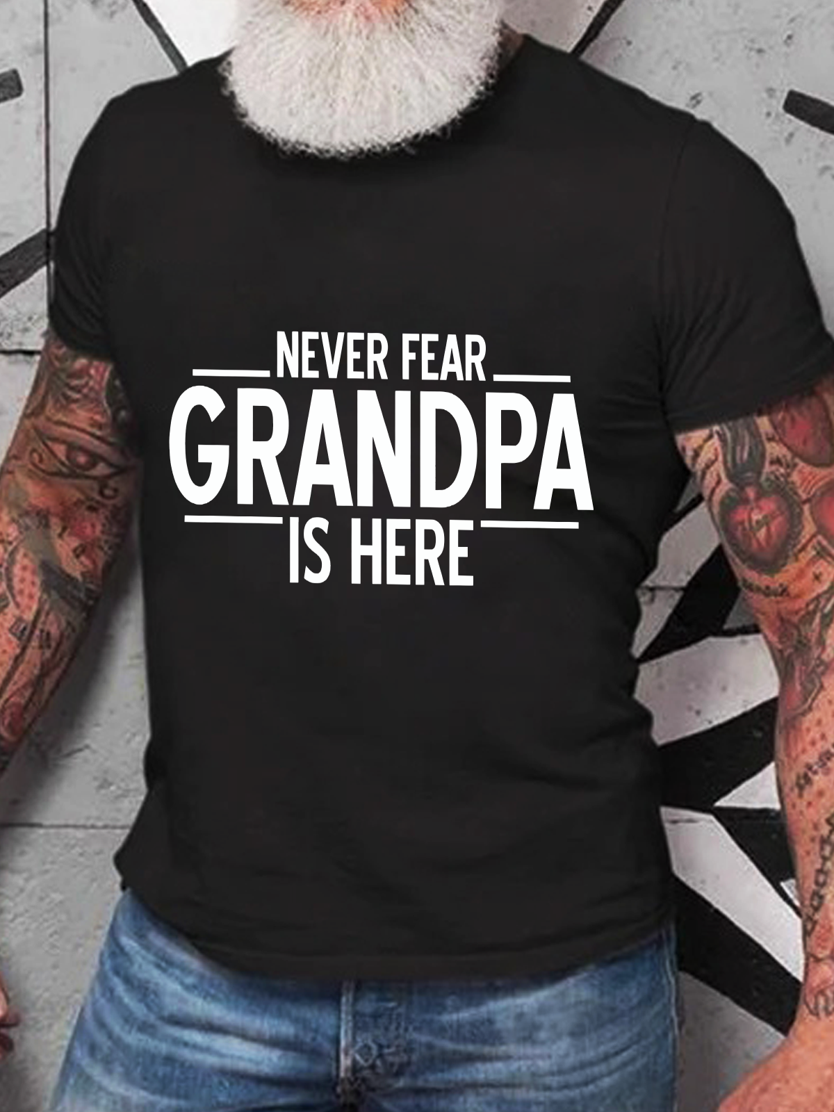 Never Fear Grandpa Is Here Cotton T-Shirt