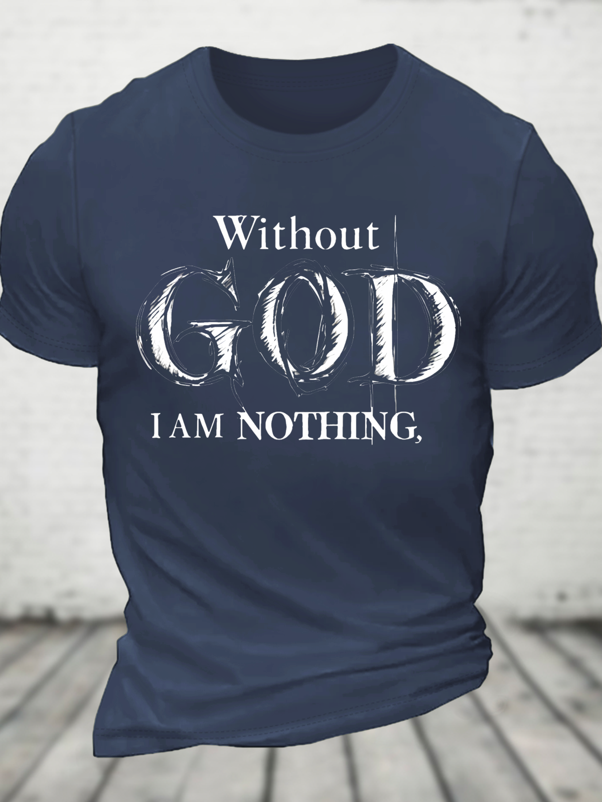 Vintage Faith Print Cotton T-Shirt