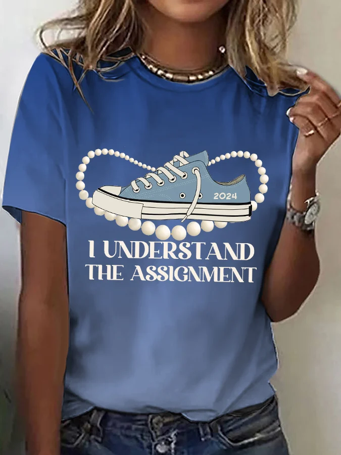 Women's I Understand The Assignment Casual Printed T-Shirt