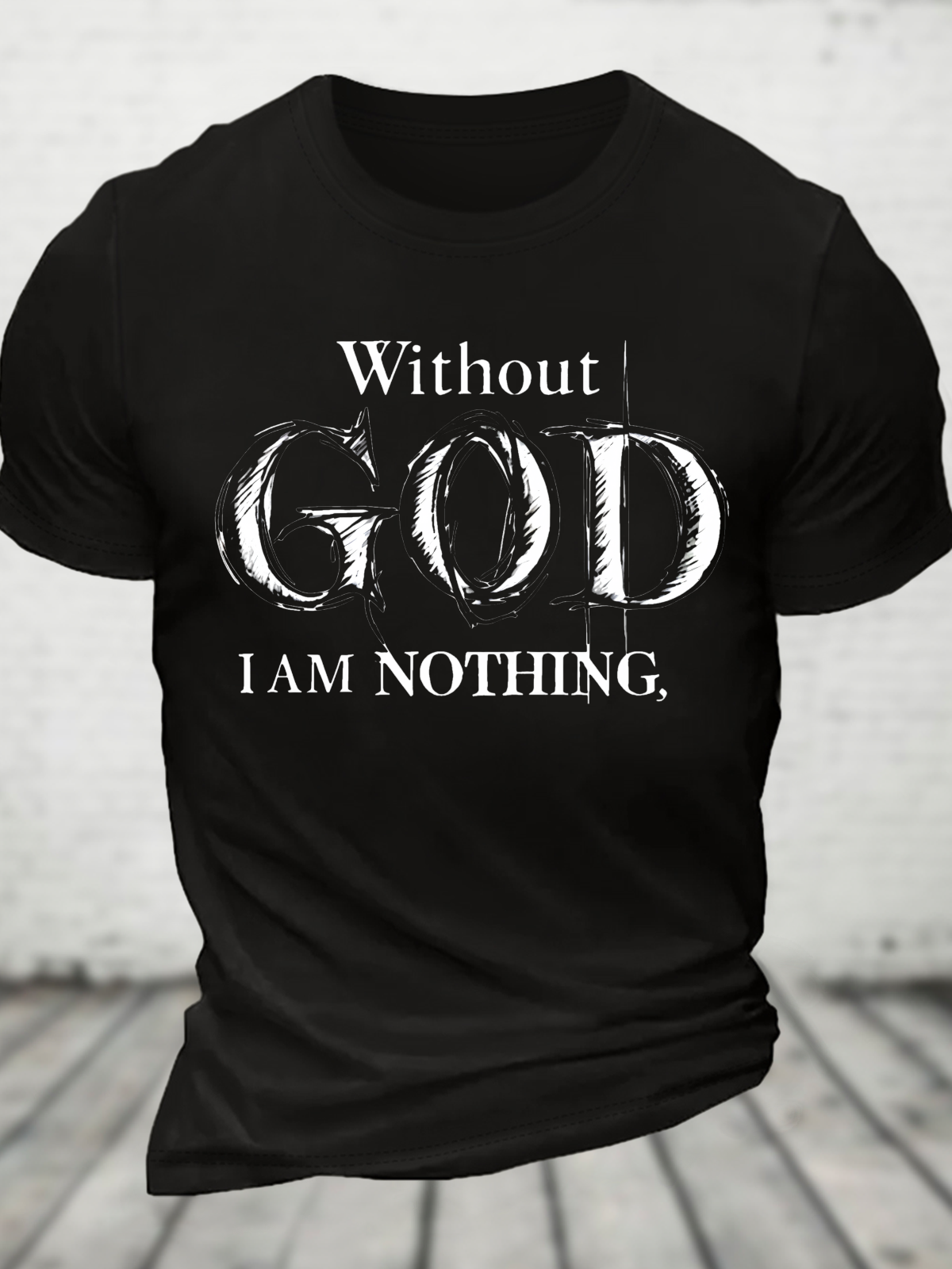 Vintage Faith Print Cotton T-Shirt