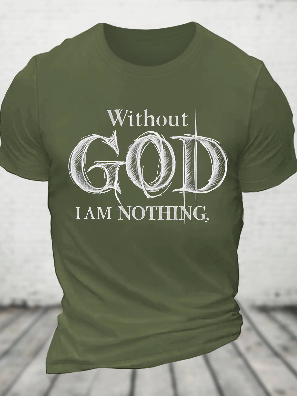 Vintage Faith Print Cotton T-Shirt