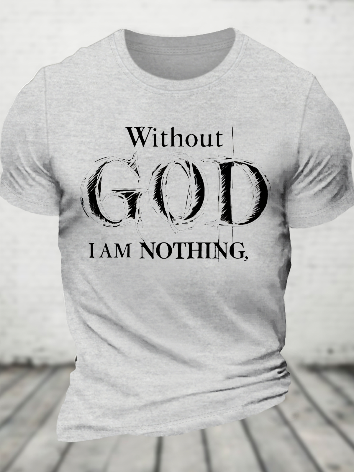 Vintage Faith Print Cotton T-Shirt