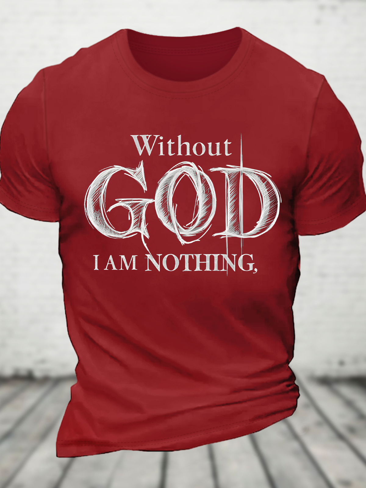 Vintage Faith Print Cotton T-Shirt