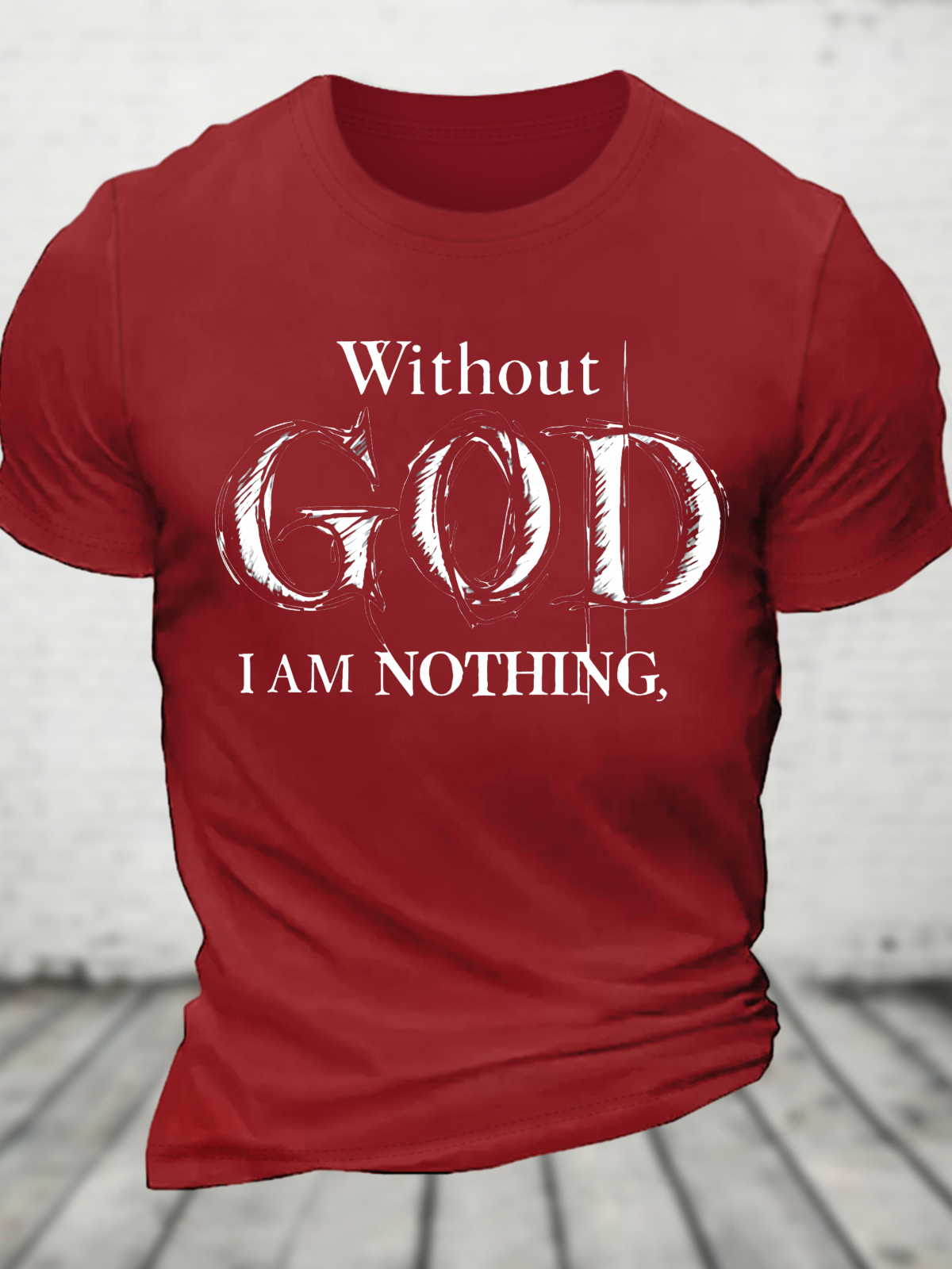 Vintage Faith Print Cotton T-Shirt