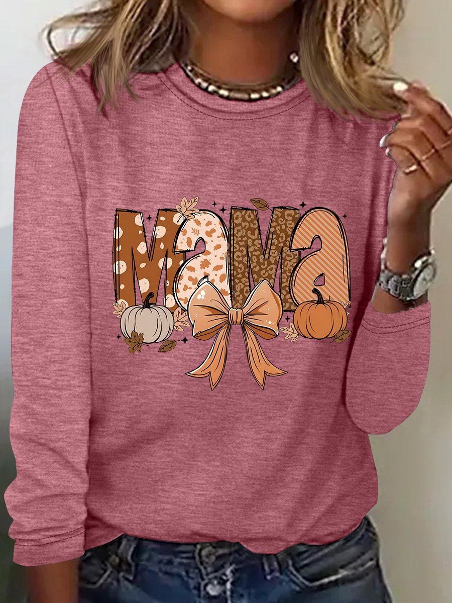 Fall Mama Casual Long Sleeve Shirt