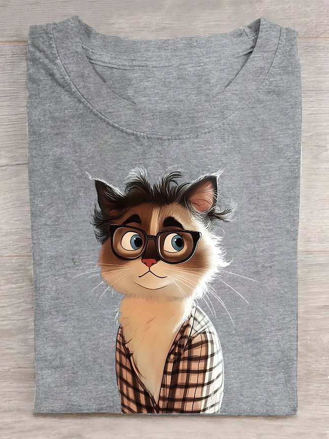 Cat Programmer Cotton T-shirt