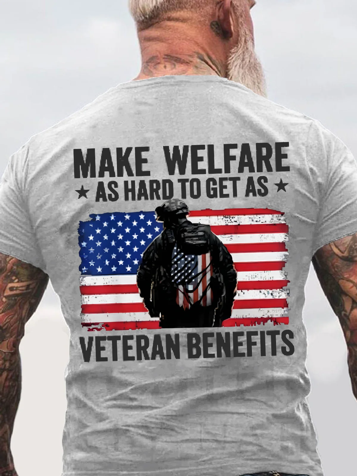 Make Welfare As Hard To Get As Veteran Benefits Back Cotton T-Shirt