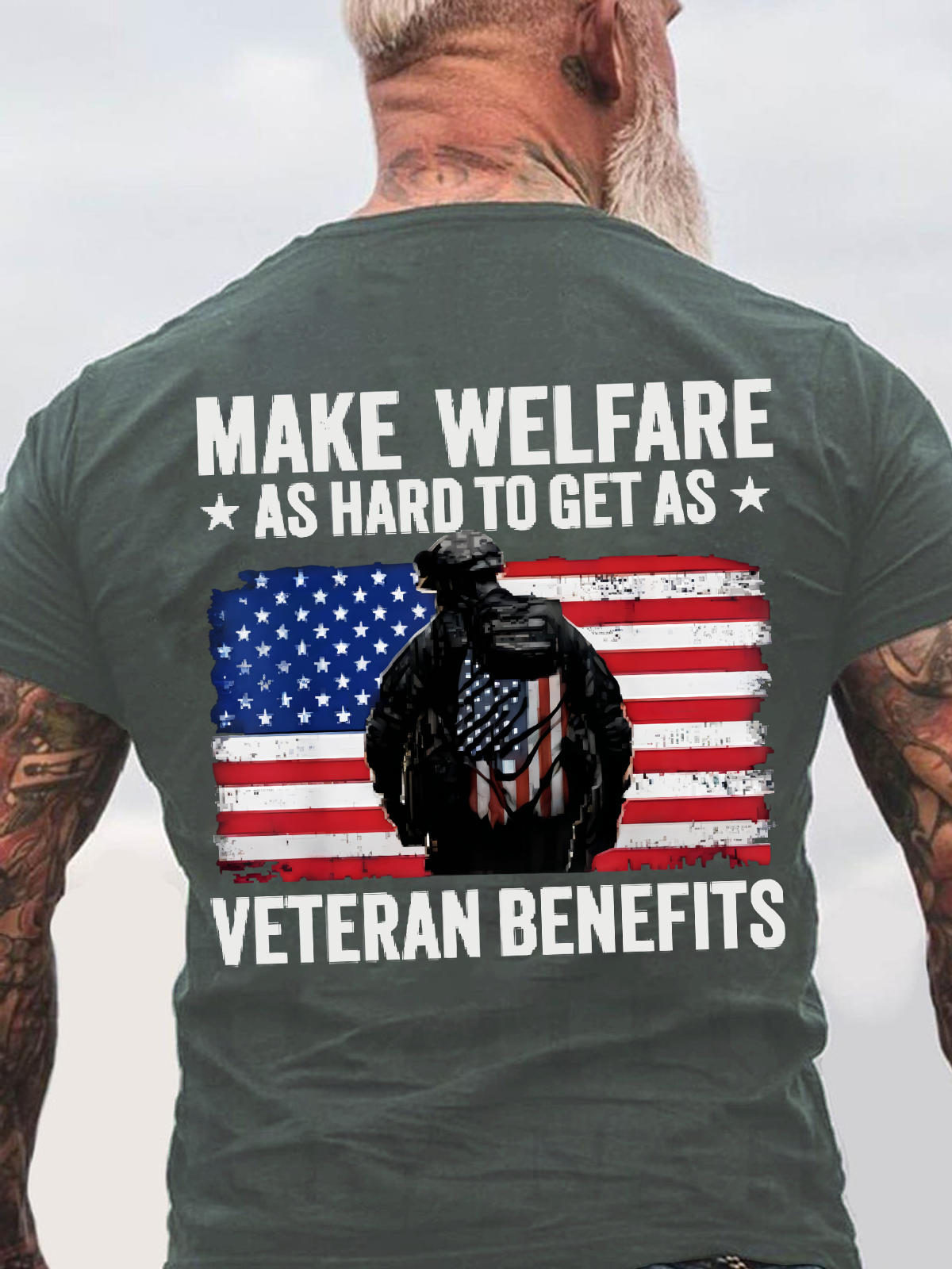 Make Welfare As Hard To Get As Veteran Benefits Back Cotton T-Shirt