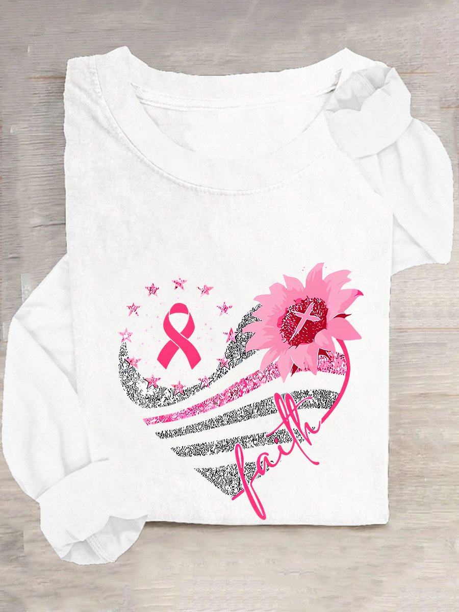 Breast Cancer Bundle In October We Wear Pink Casual Long Sleeve Shirt