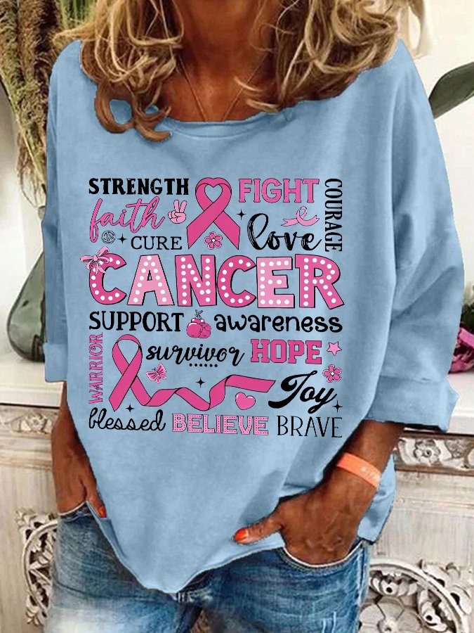 Breast Cancer Awareness Breast Cancer In October We Wear Pink Casual Sweatshirt