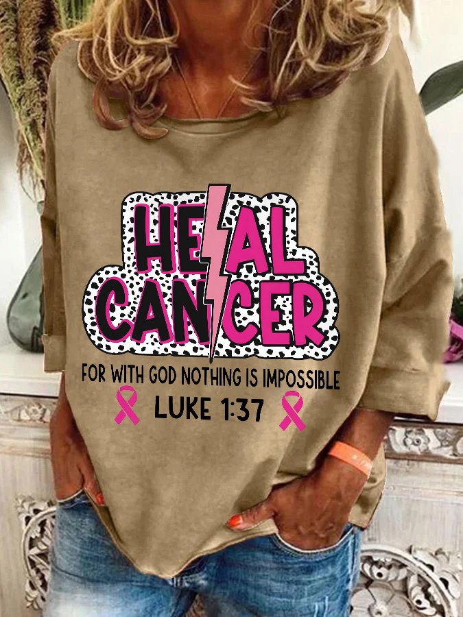 Heal Cancer Svg Png, Breast Cancer Warrior Christian Casual Sweatshirt