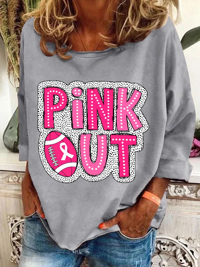 Breast Cancer Football Pink Out Casual Sweatshirt