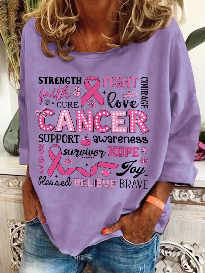 Breast Cancer Awareness Breast Cancer In October We Wear Pink Casual Sweatshirt