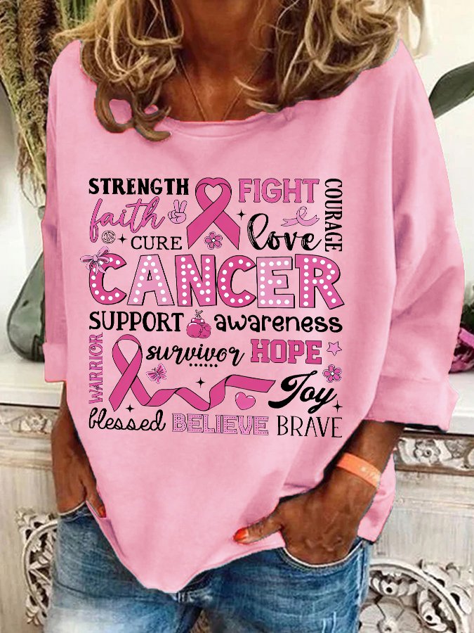 Breast Cancer Awareness Breast Cancer In October We Wear Pink Casual Sweatshirt