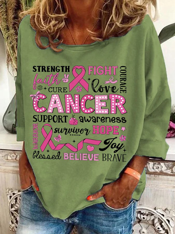 Breast Cancer Awareness Breast Cancer In October We Wear Pink Casual Sweatshirt