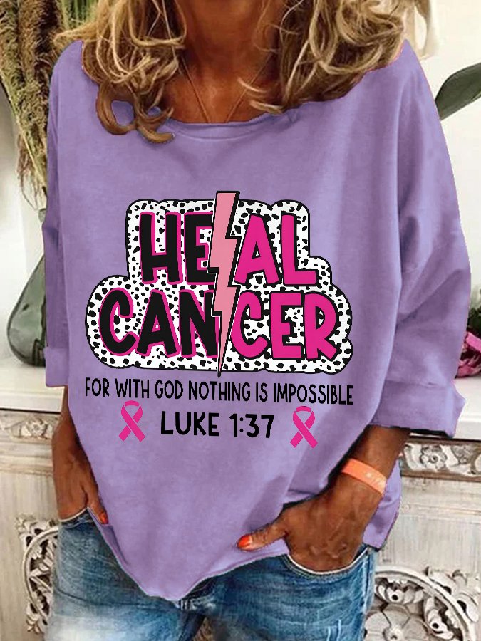 Heal Cancer Svg Png, Breast Cancer Warrior Christian Casual Sweatshirt