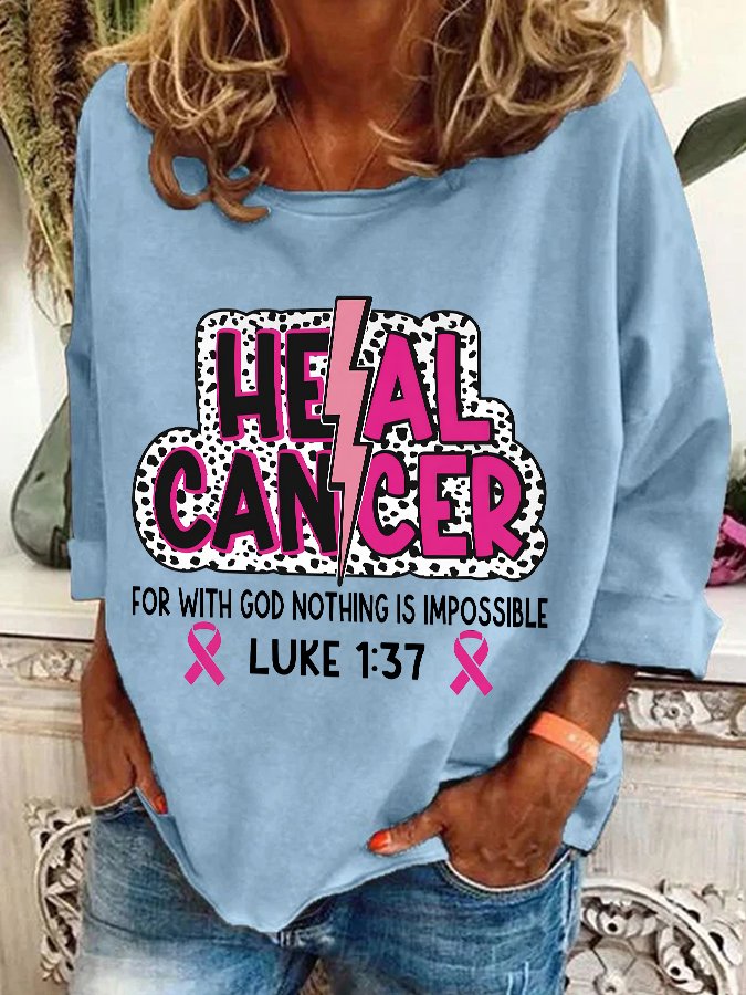 Heal Cancer Svg Png, Breast Cancer Warrior Christian Casual Sweatshirt