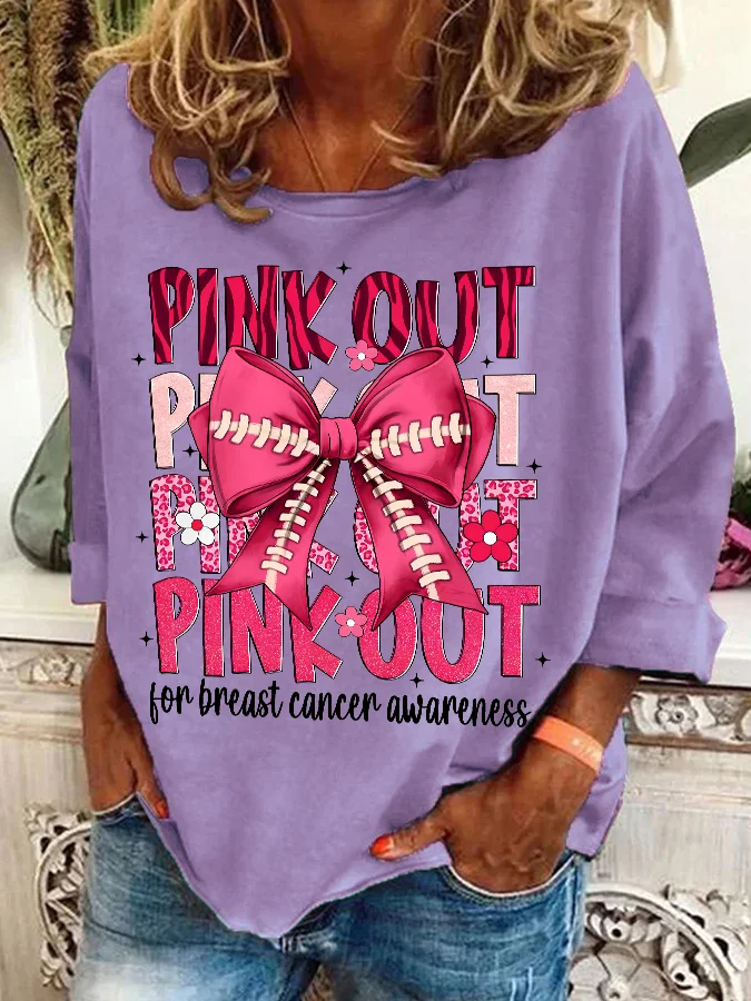 Football Pink Out Breast Cancer Football Casual Sweatshirt