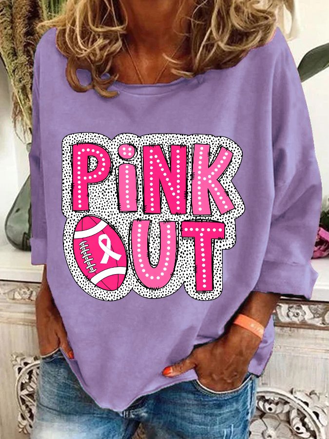 Breast Cancer Football Pink Out Casual Sweatshirt