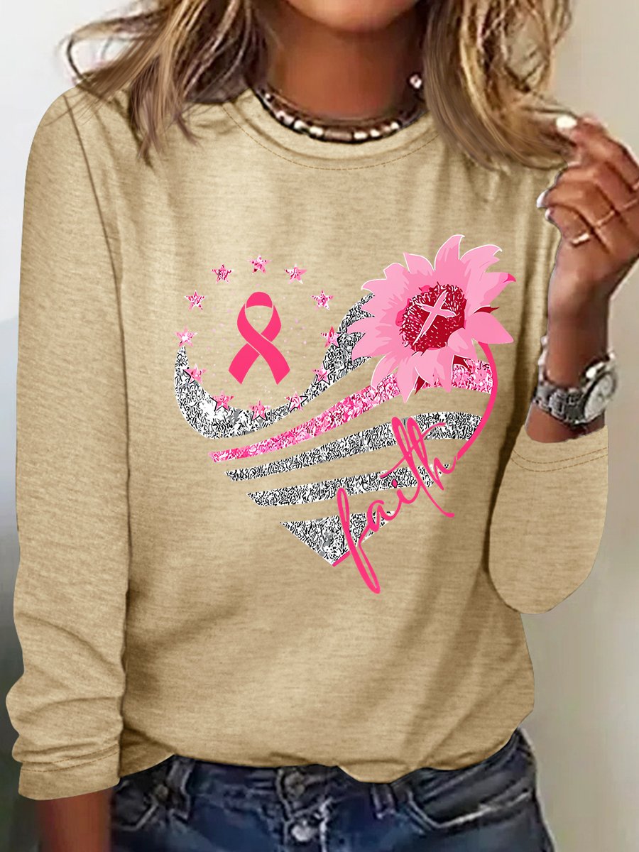 Breast Cancer Bundle In October We Wear Pink Casual Long Sleeve Shirt