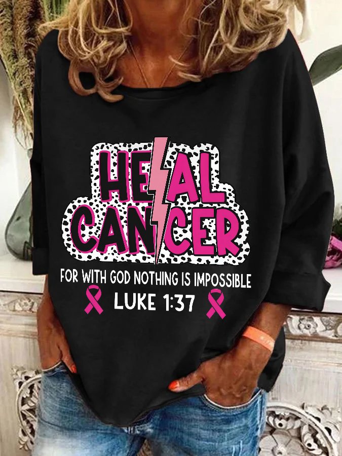 Heal Cancer Svg Png, Breast Cancer Warrior Christian Casual Sweatshirt