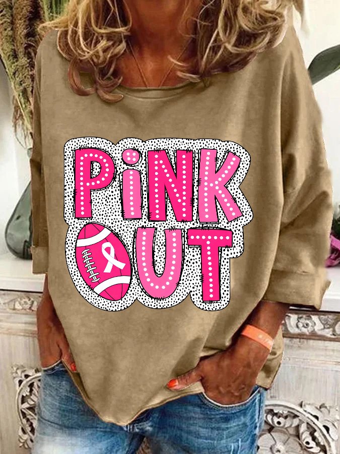 Breast Cancer Football Pink Out Casual Sweatshirt