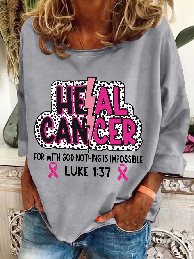 Heal Cancer Svg Png, Breast Cancer Warrior Christian Casual Sweatshirt