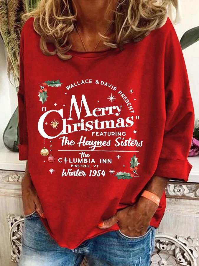 Merry Christmas Printed Casual Sweatshirt