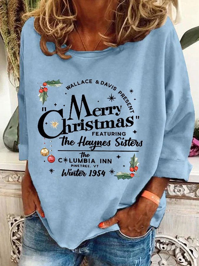 Merry Christmas Printed Casual Sweatshirt