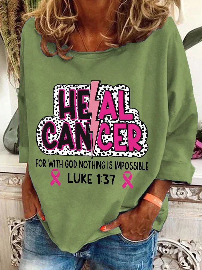 Heal Cancer Svg Png, Breast Cancer Warrior Christian Casual Sweatshirt