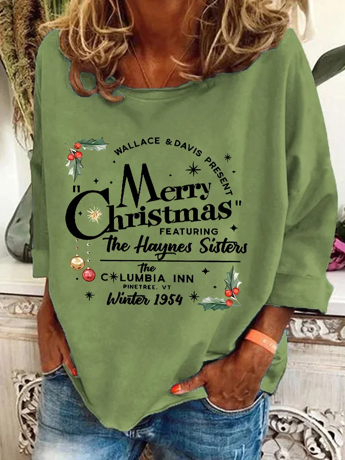 Merry Christmas Printed Casual Sweatshirt