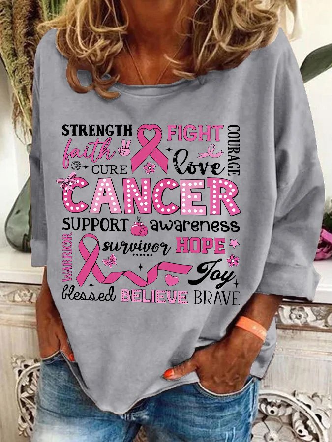 Breast Cancer Awareness Breast Cancer In October We Wear Pink Casual Sweatshirt