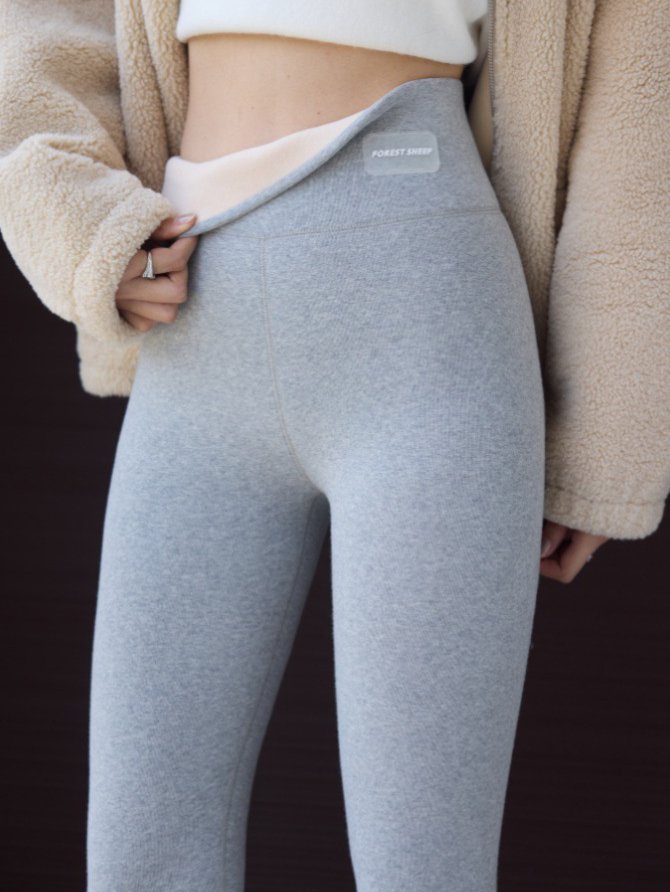 Tight Fleece Casual Plain Leggings