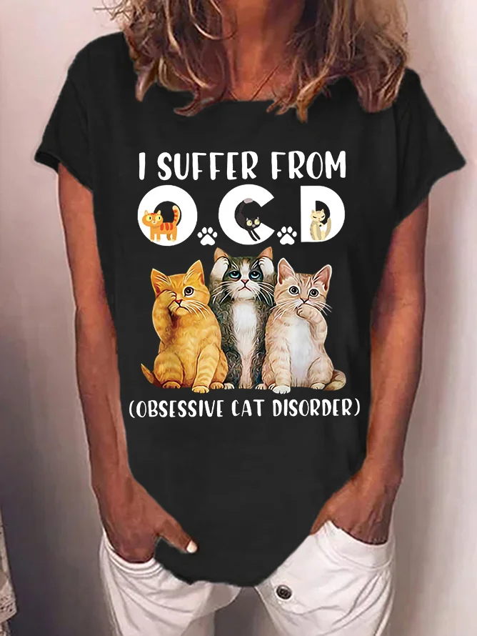 Women's I Suffer From Ocd Obsessive Cat Disorder Cats T-shirt