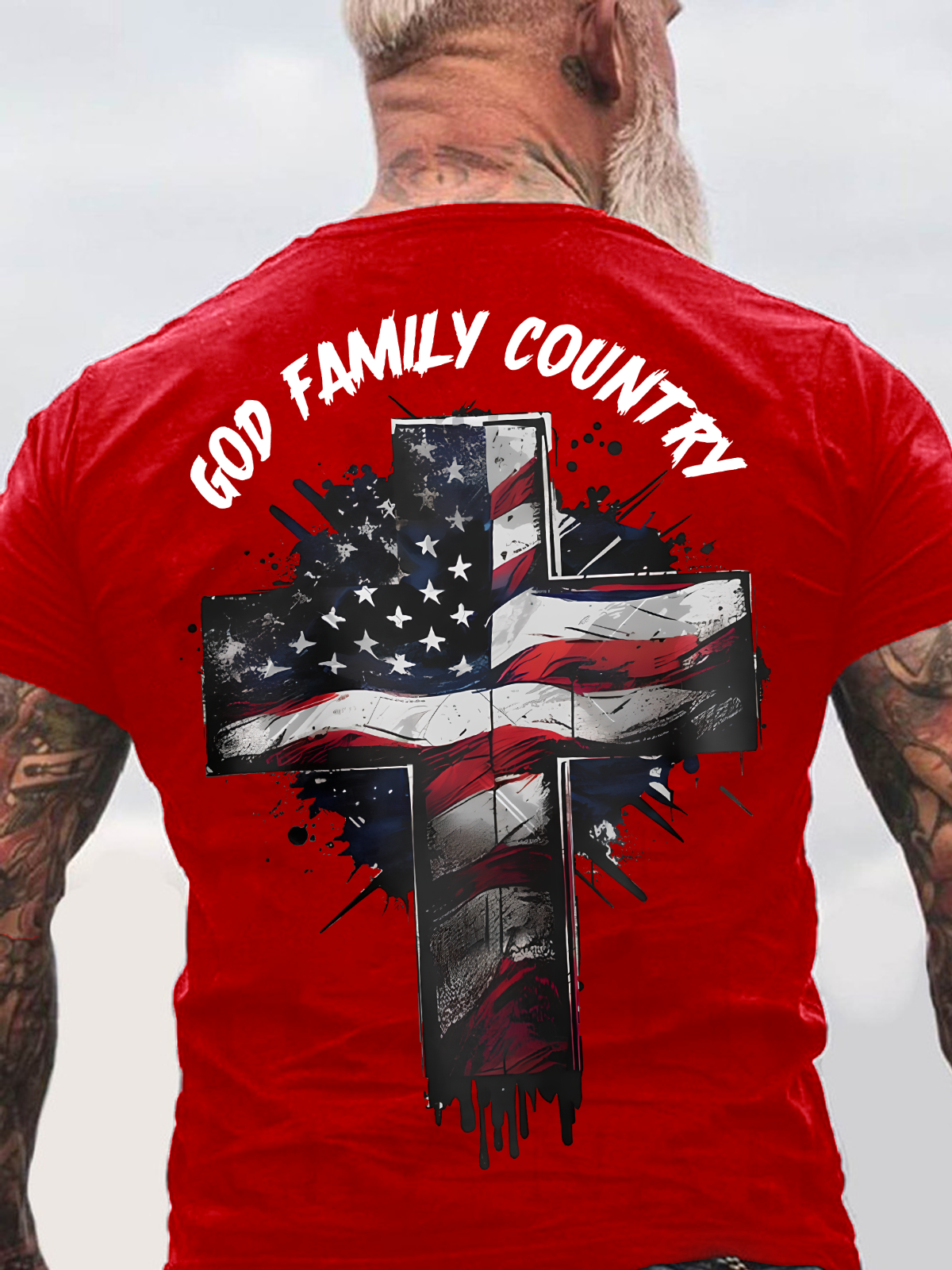 God Family Country Back Cotton T-Shirtw