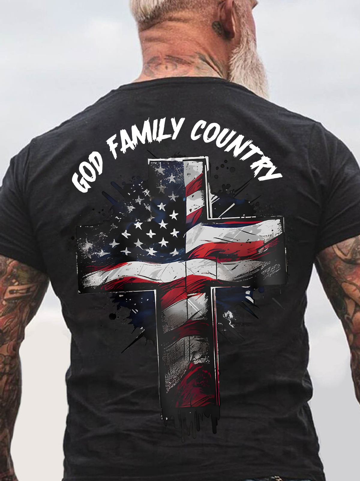 God Family Country Back Cotton T-Shirtw