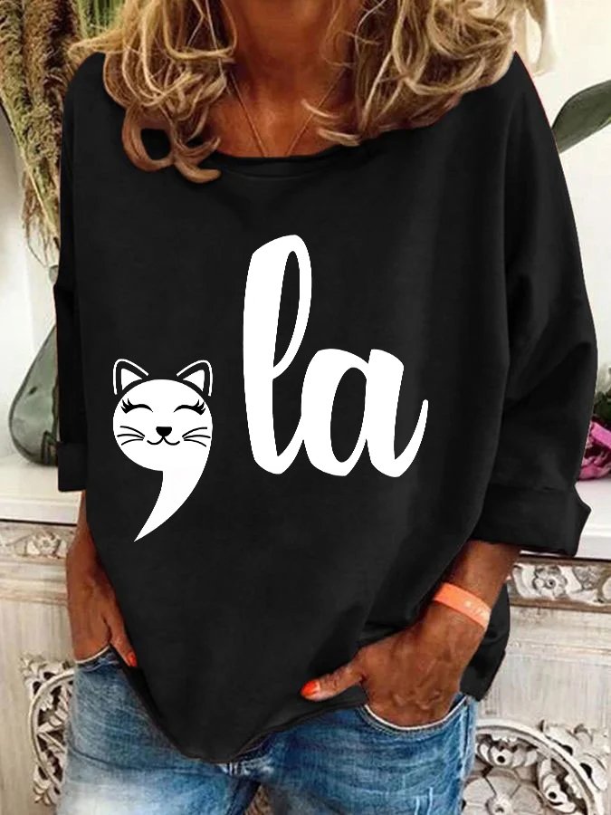 Cat Comma La Kamala 2024 Casual Sweatshirt