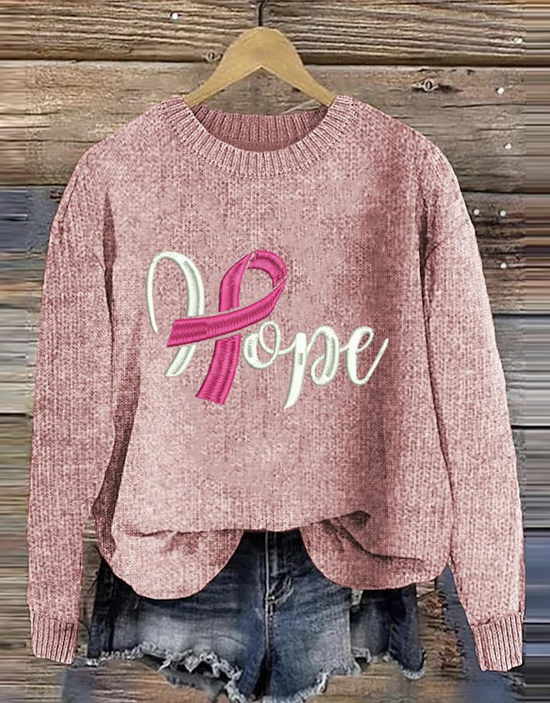 Hope Breast Cancer Awareness Pullover Sweater