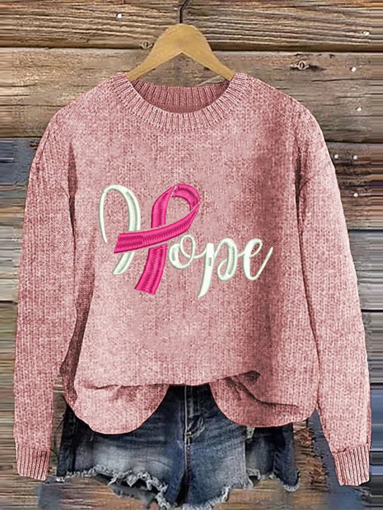 Hope Breast Cancer Awareness Pullover Sweater